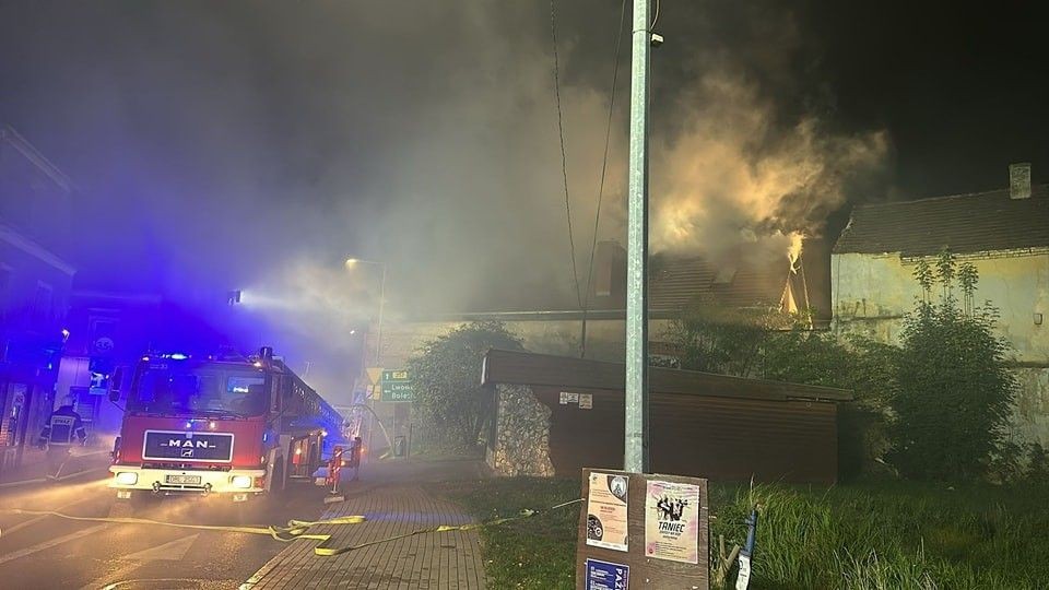 Pożar w centrum Nowogrodźca