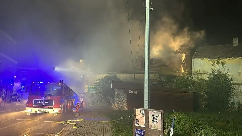 Pożar w centrum Nowogrodźca