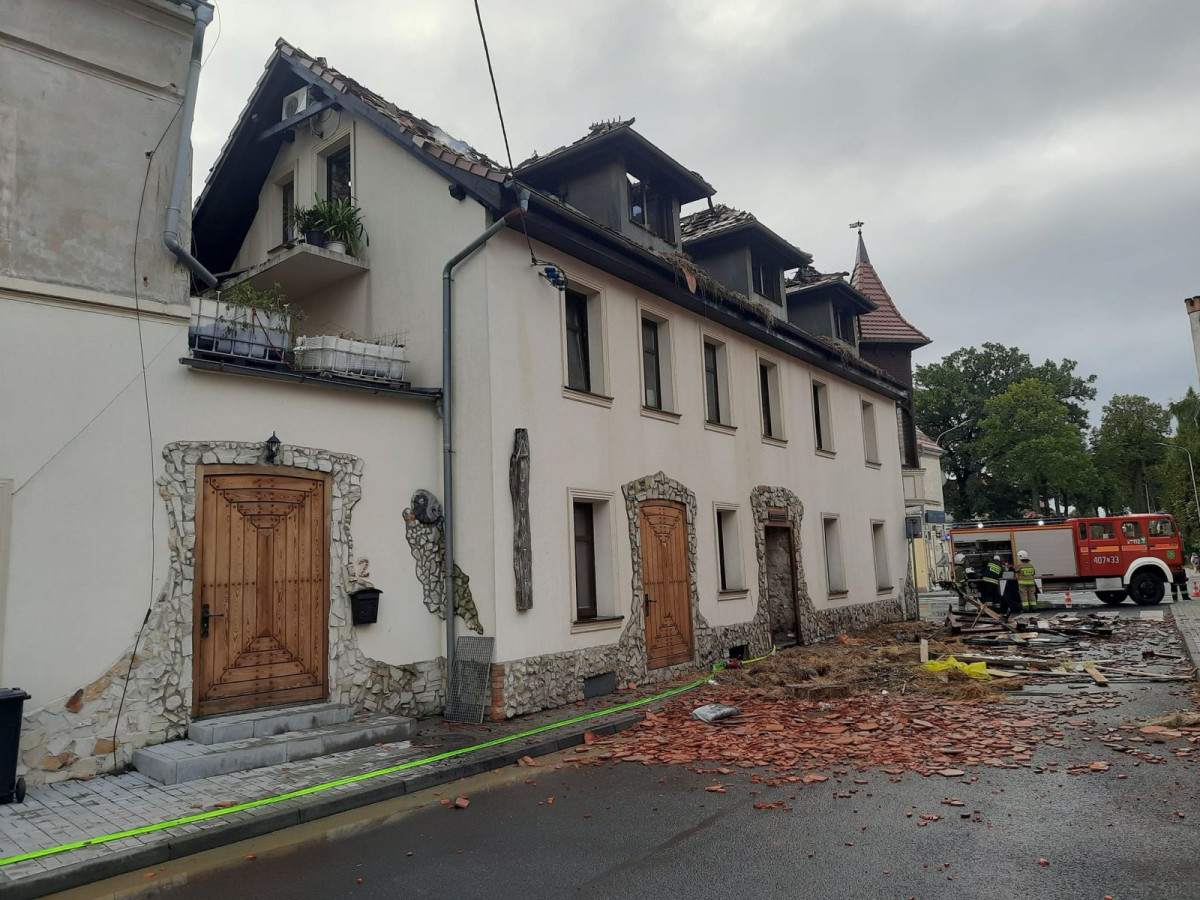 Pożar w centrum Nowogrodźca