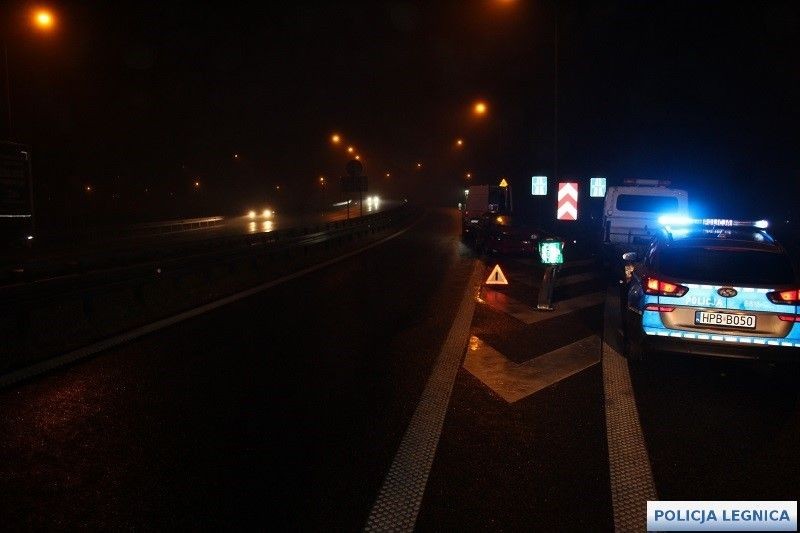 Wypadek na zjeździe z S3 na A4