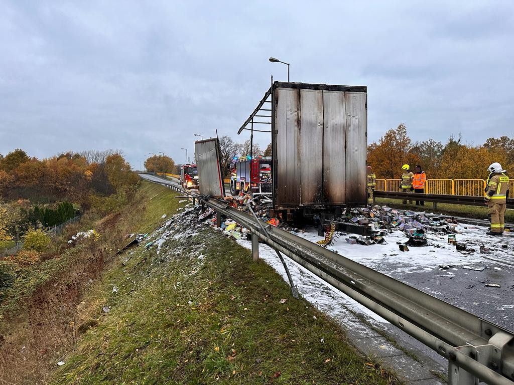 Pożar ciężarówki na obwodnicy