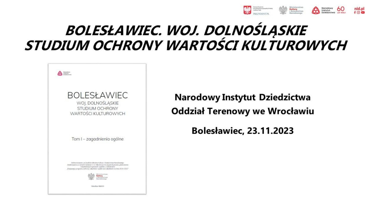 Bolesławiec ma nowe Studium Ochrony Wartości Kulturowych