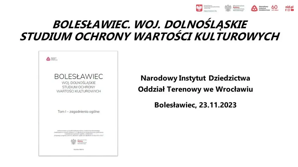 Bolesławiec ma nowe Studium Ochrony Wartości Kulturowych