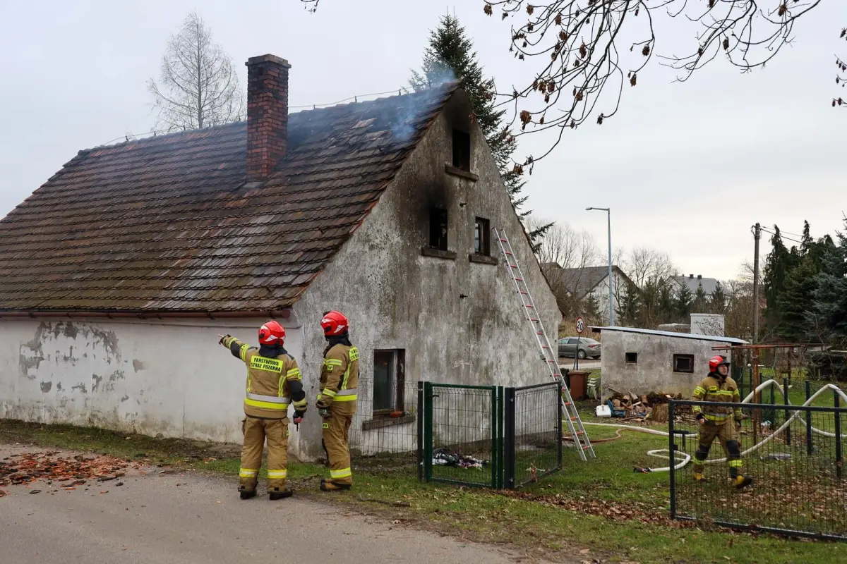 Pożar domu w Kruszynie