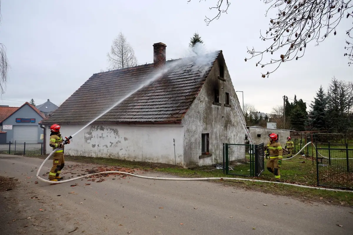 Pożar domu w Kruszynie