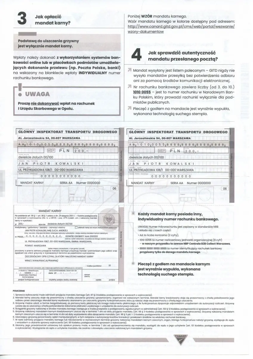 Raport mandatowy z rejestratora przejazdu na czerwonym świetle