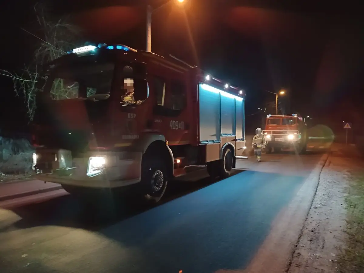 Akcja straży pożarnej w gminie Gromadka