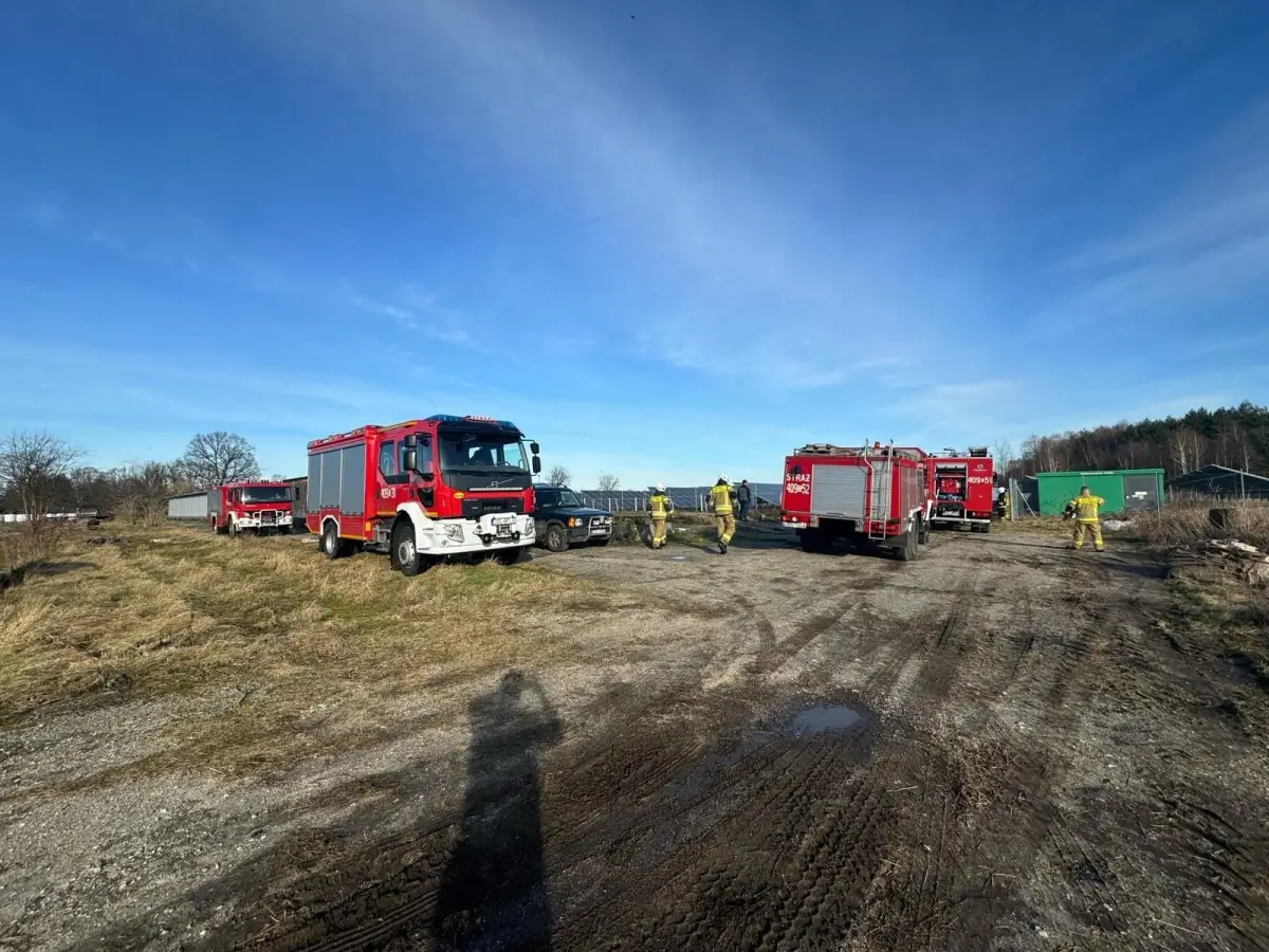 Akcja straży pożarnej w Parowej