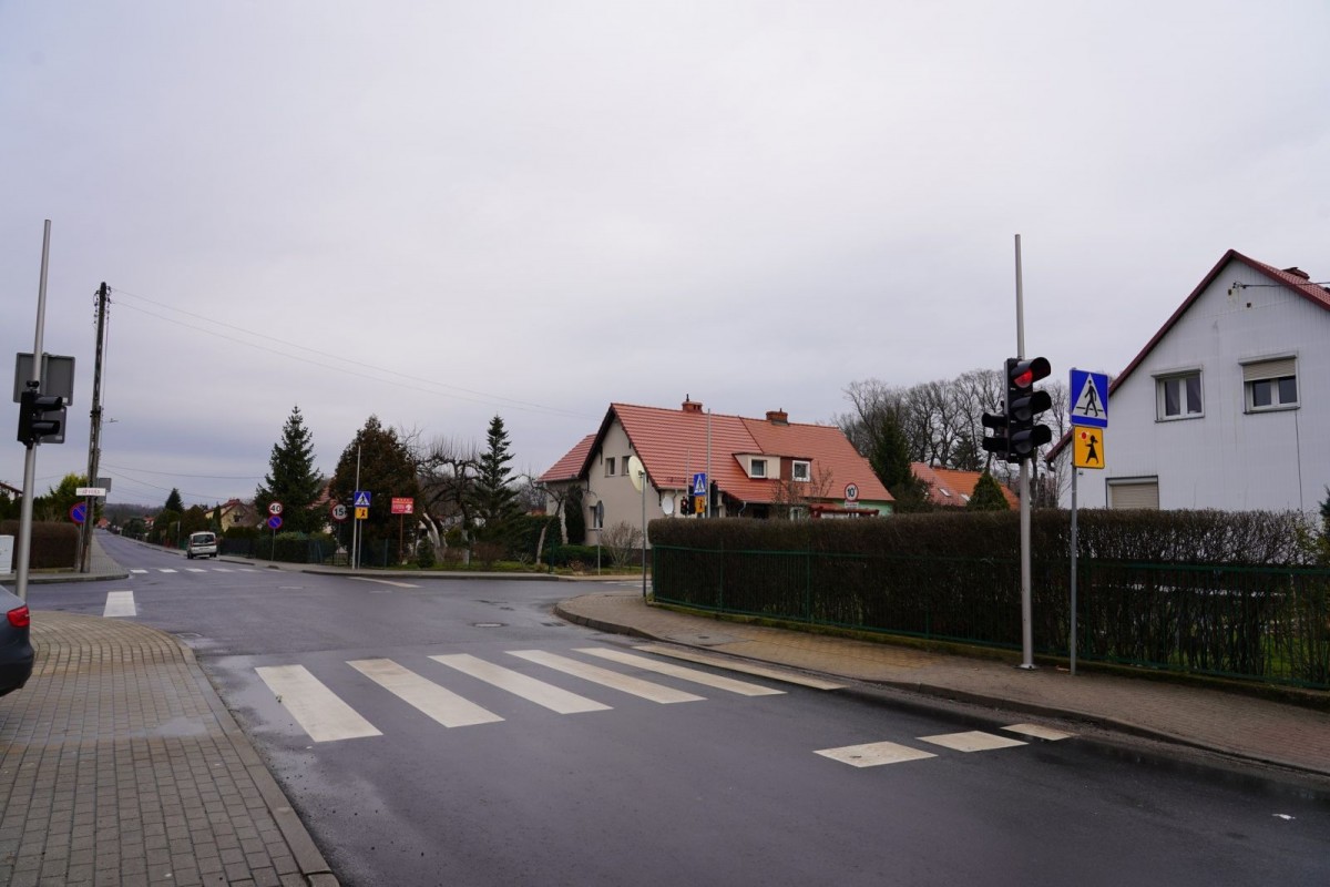 Sygnalizacja świetlna na skrzyżowaniu ul. Staszica i Góralskiej w Bolesławcu