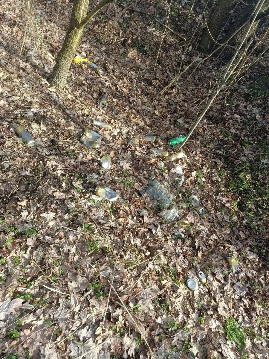 Śmieci nieopodal Śluzowej