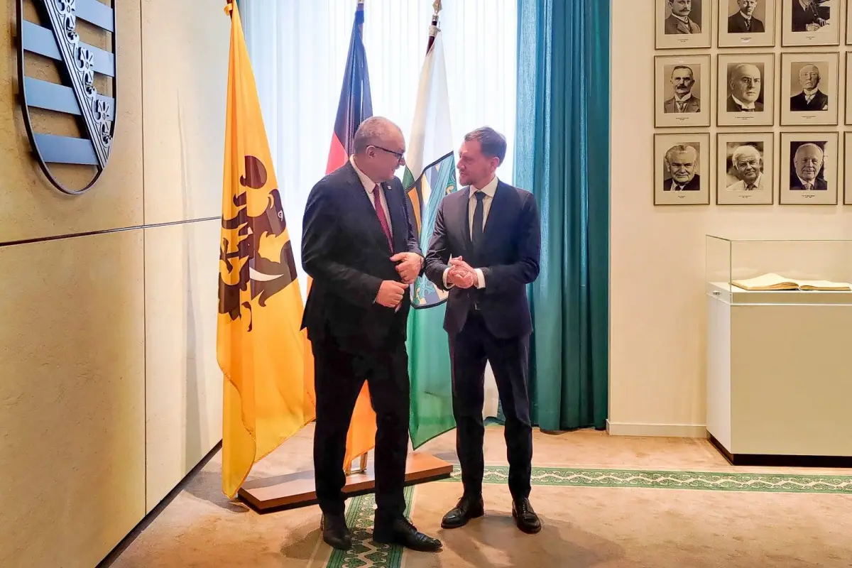 25-lecie współpracy, konferencja prasowa Marszałka i Premiera Saksonii