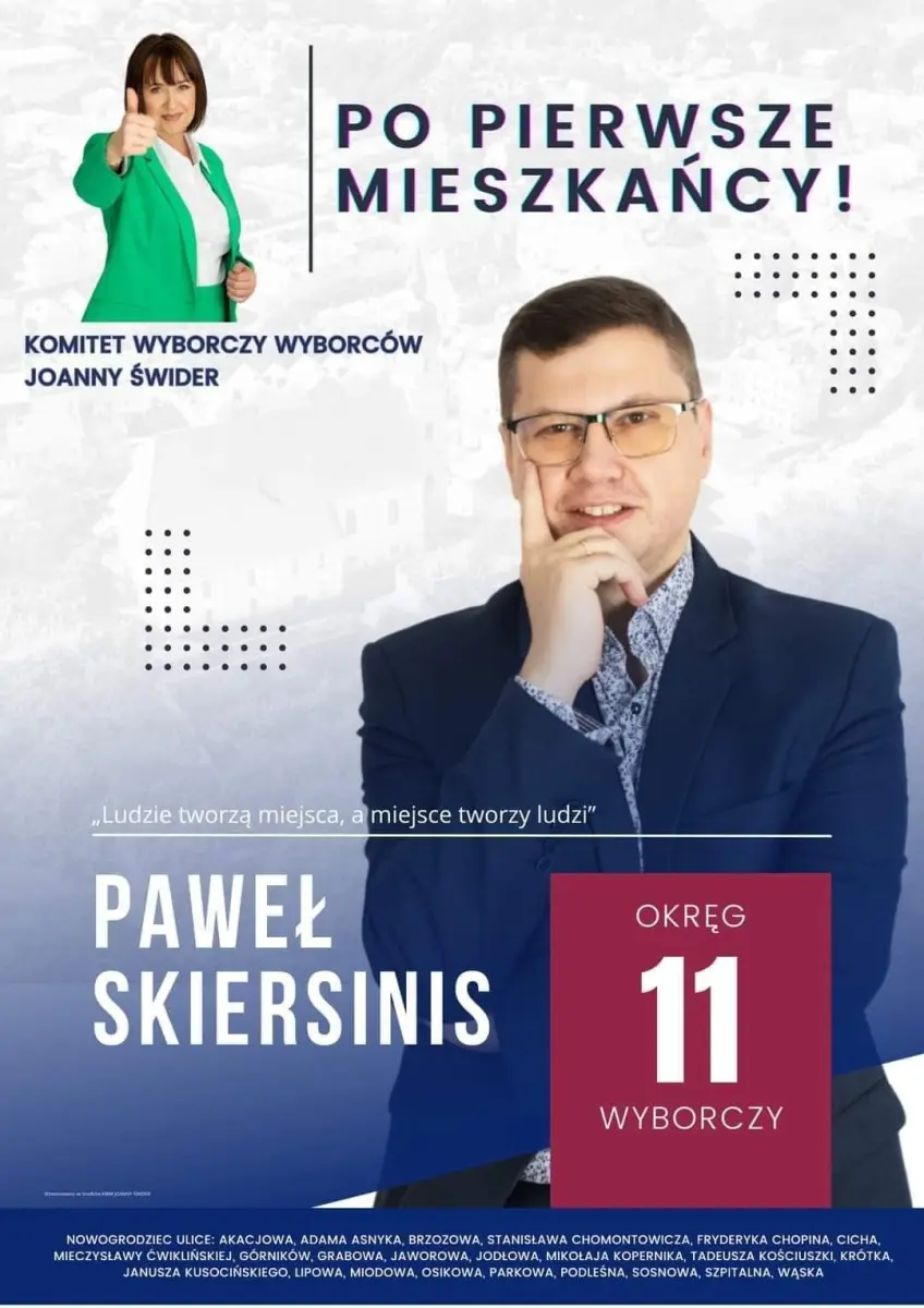 Ulotka wyborcza KWW Joanny Świder