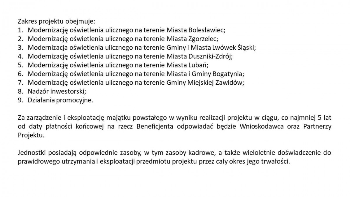 Prezentacja dotycząca modernizacji oświetlenia