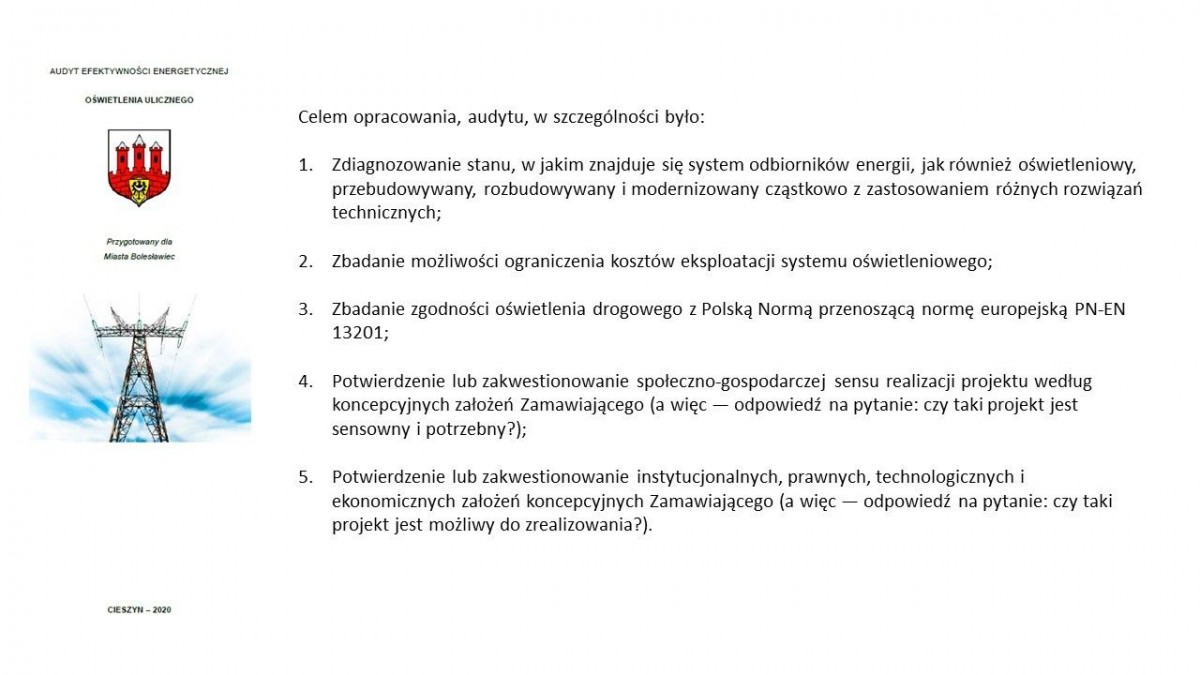 Prezentacja dotycząca modernizacji oświetlenia