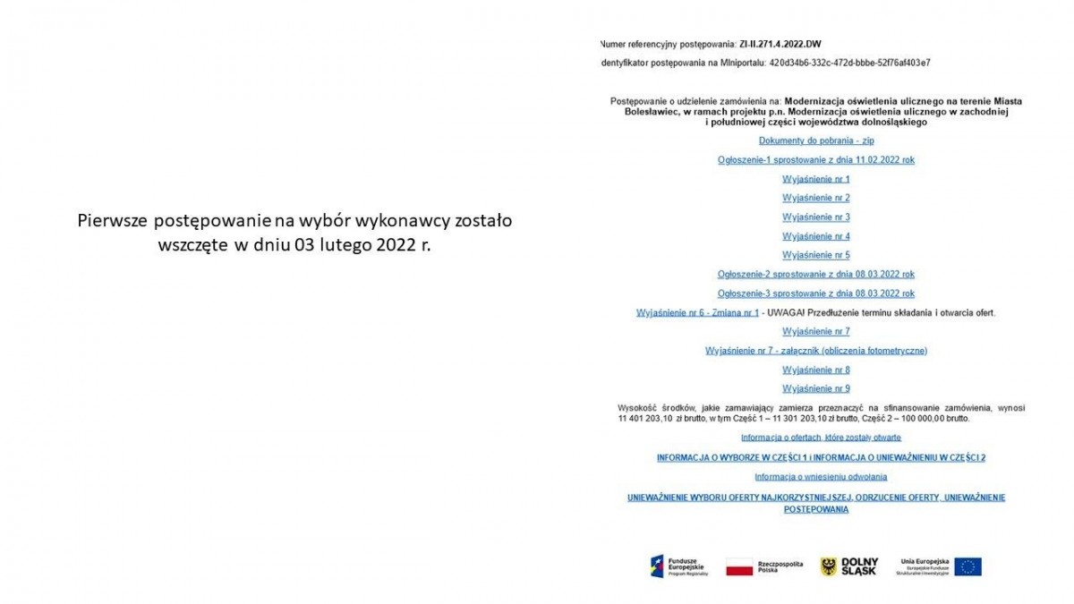 Prezentacja dotycząca modernizacji oświetlenia