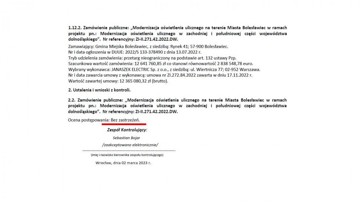 Prezentacja dotycząca modernizacji oświetlenia