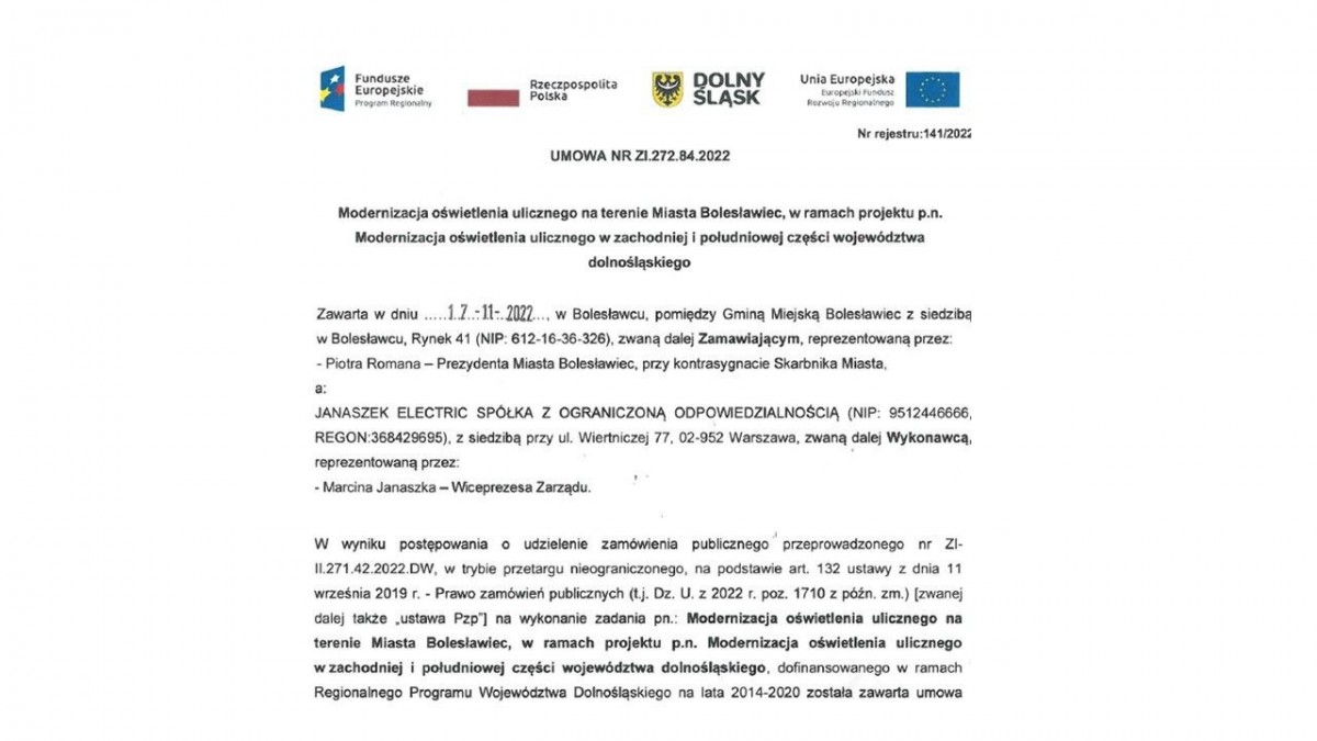 Prezentacja dotycząca modernizacji oświetlenia