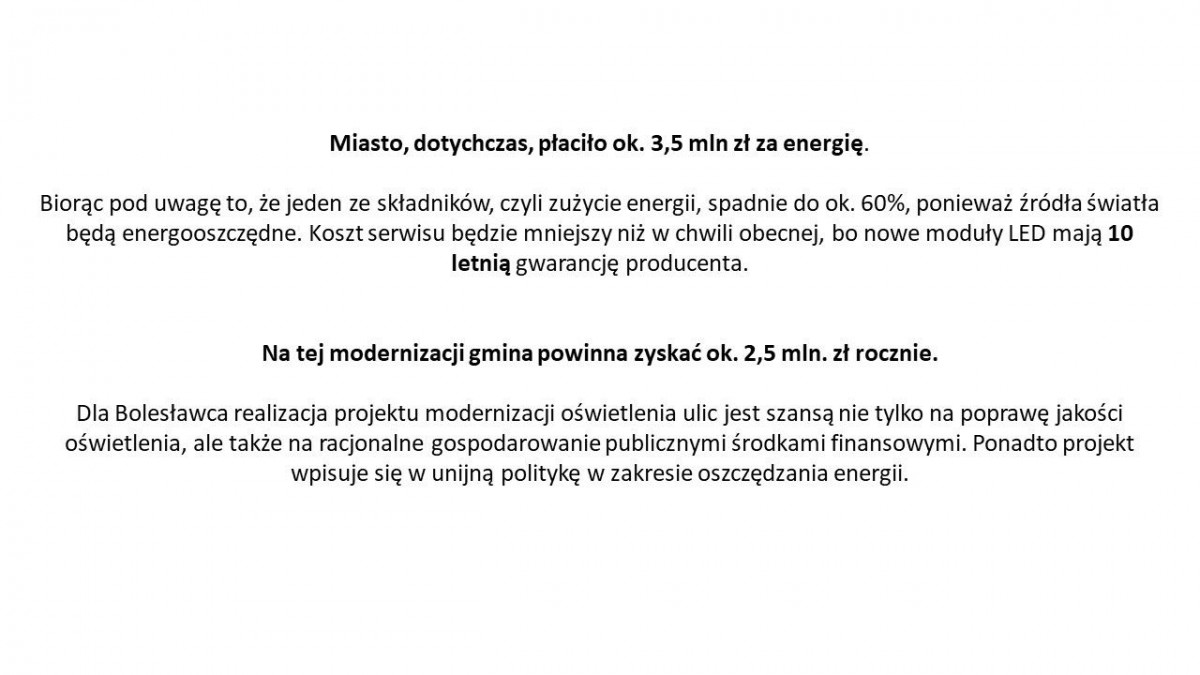 Prezentacja dotycząca modernizacji oświetlenia