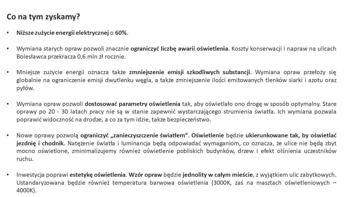 Prezentacja dotycząca modernizacji oświetlenia