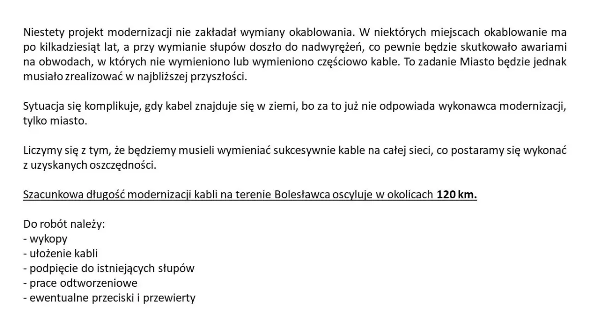 Prezentacja dotycząca modernizacji oświetlenia