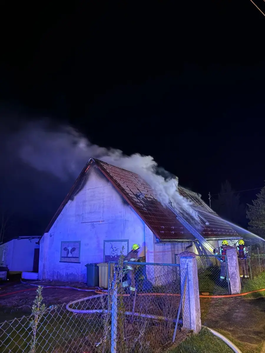 Pożar w miejscowości Giebułtówek