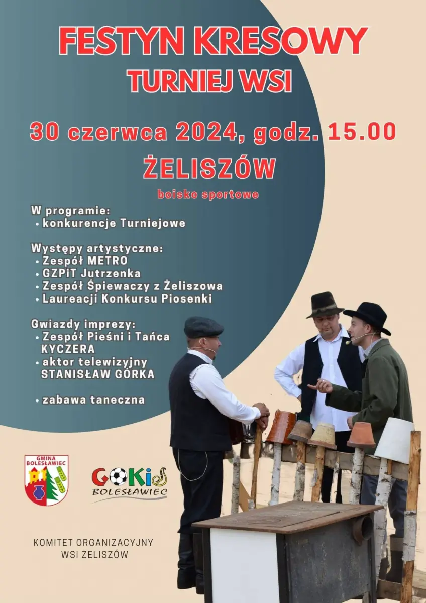 Plakat Festyn Kresowy i Turniej Wsi w Żeliszowie