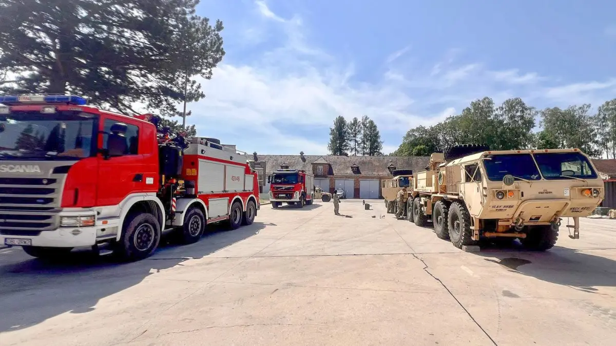 Ćwiczenia bolesławieckich strażaków i żołnierzy US Army