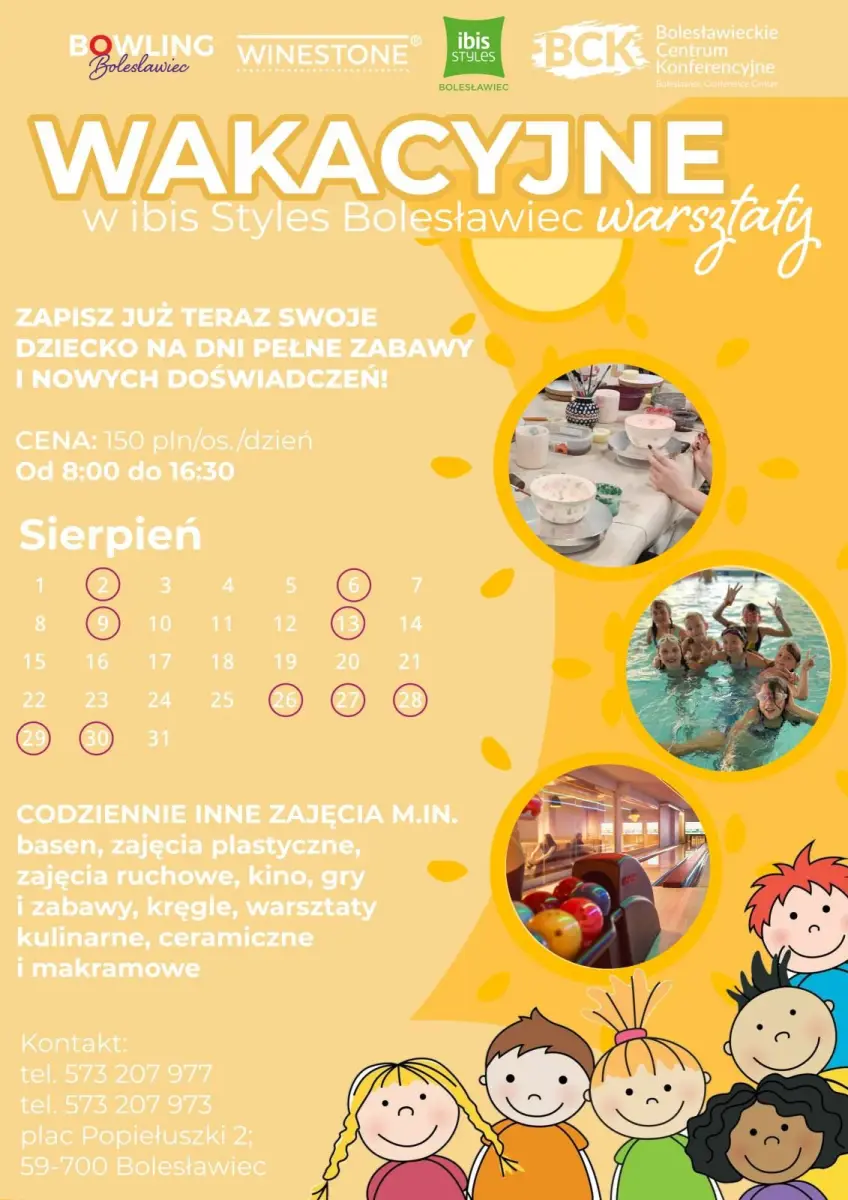 Zajęcia wakacyjne dla dzieci w ibis Styles Bolesławiec