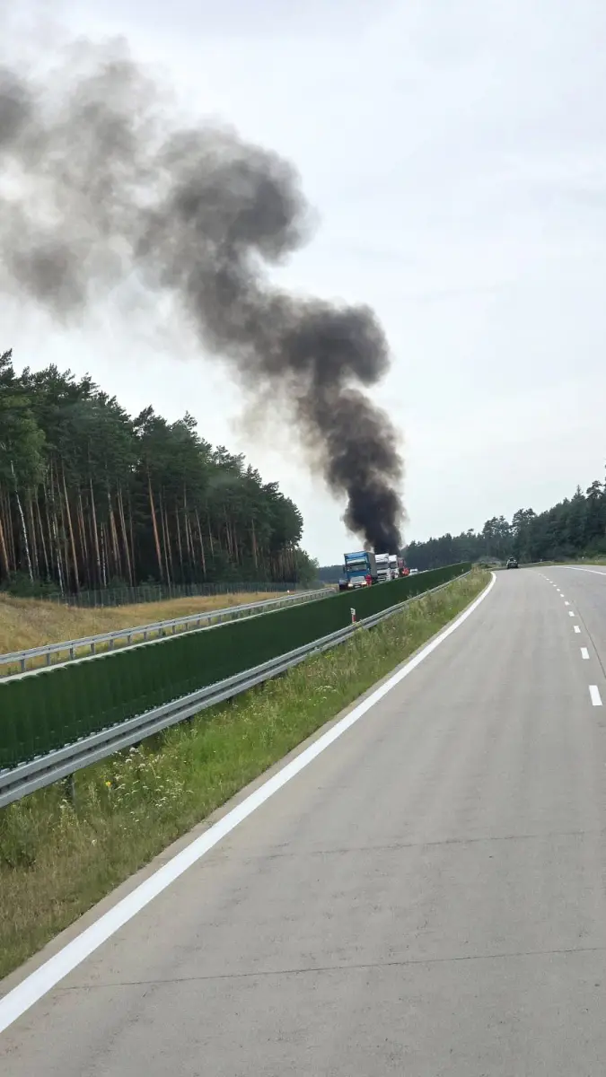 Pożar na A18