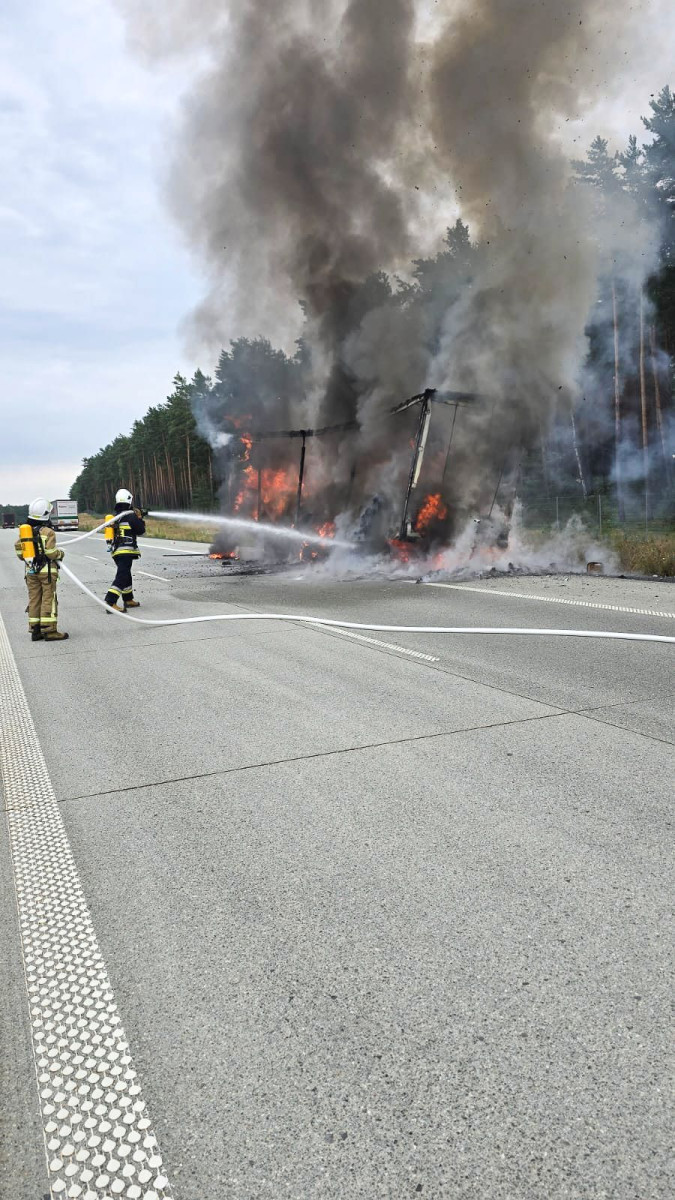 Pożar na A18