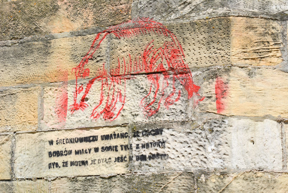 Pseudograffiti na wiadukcie