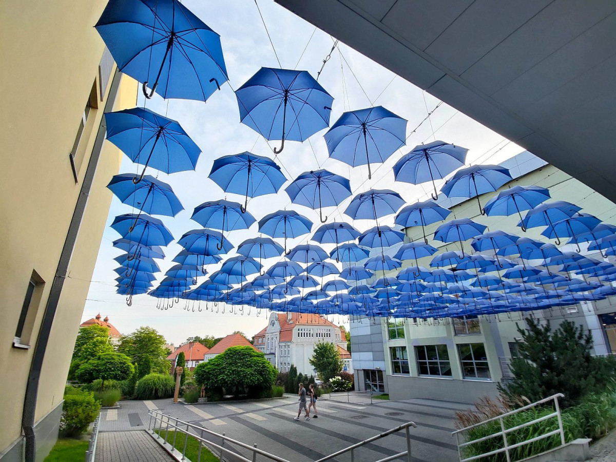 Parasole - dekoracja przy BOK-MCC