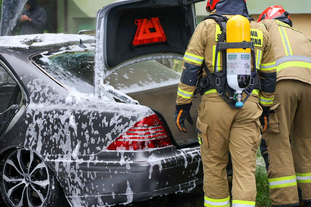 Pożar auta przy ul. Gałczyńskiego