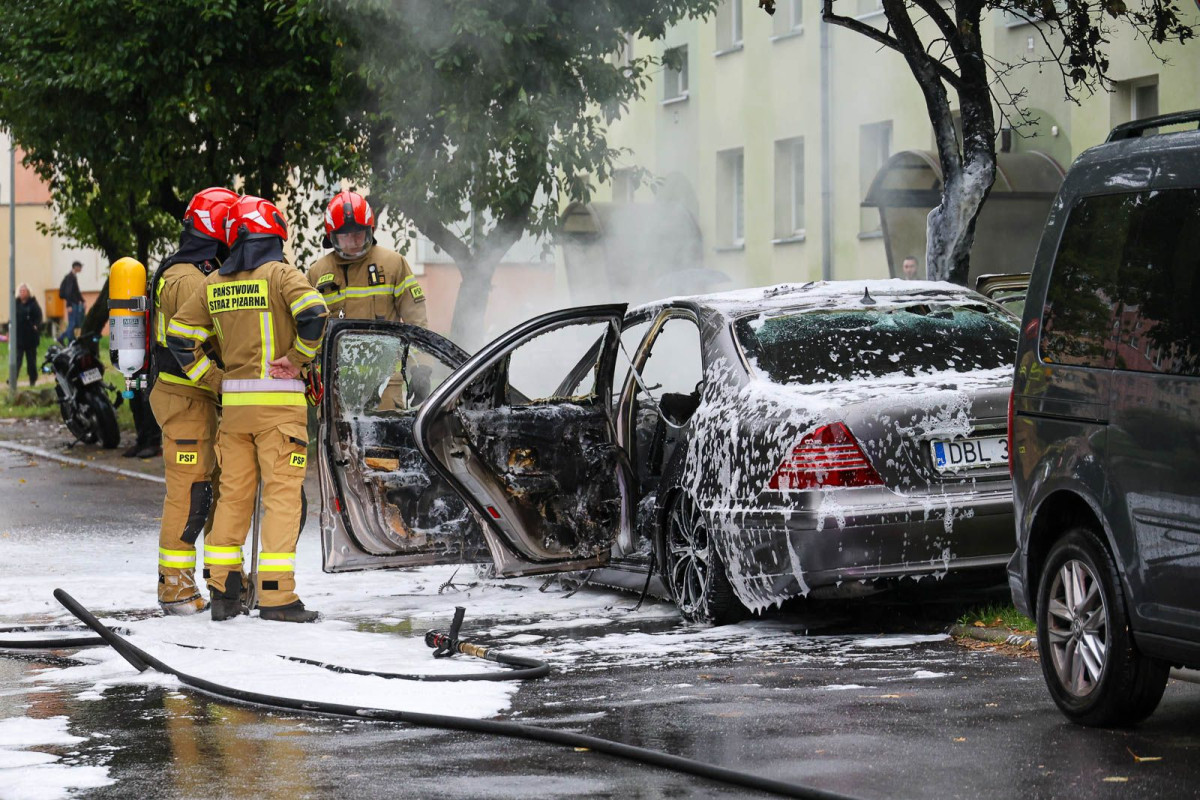 Pożar auta przy ul. Gałczyńskiego