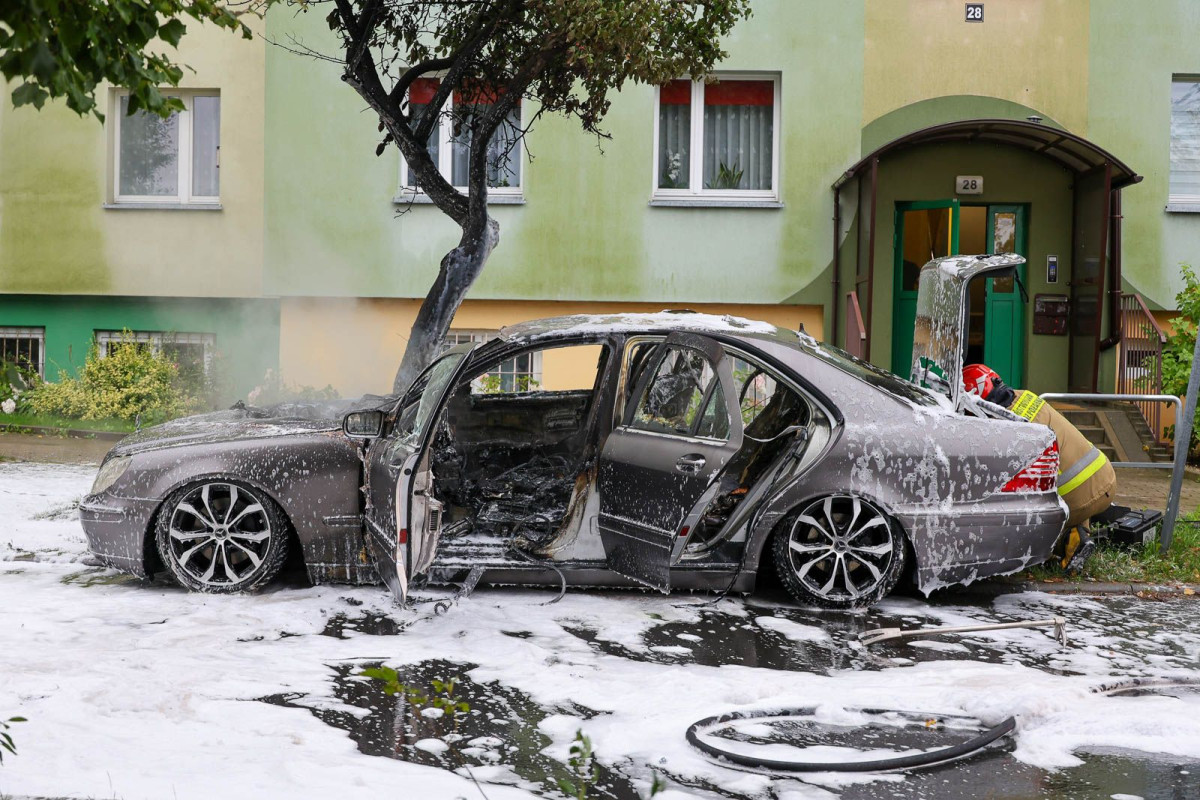 Pożar auta przy ul. Gałczyńskiego