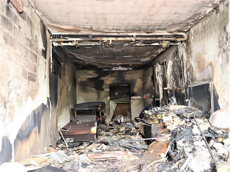 Spalony garaż i podejrzany