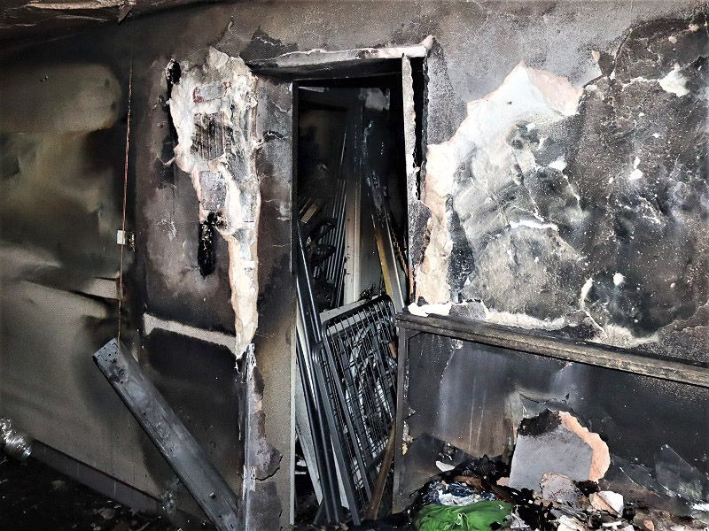 Spalony garaż i podejrzany