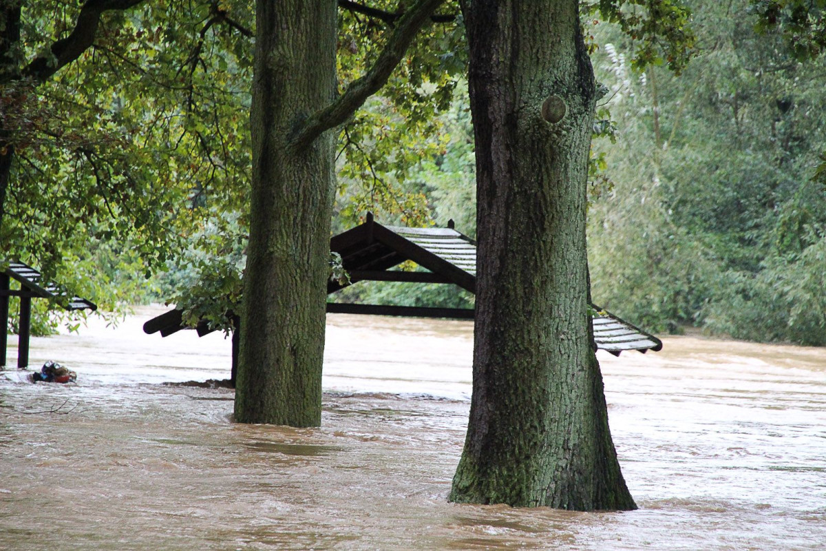 Zalany bulwar nad Bobrem
