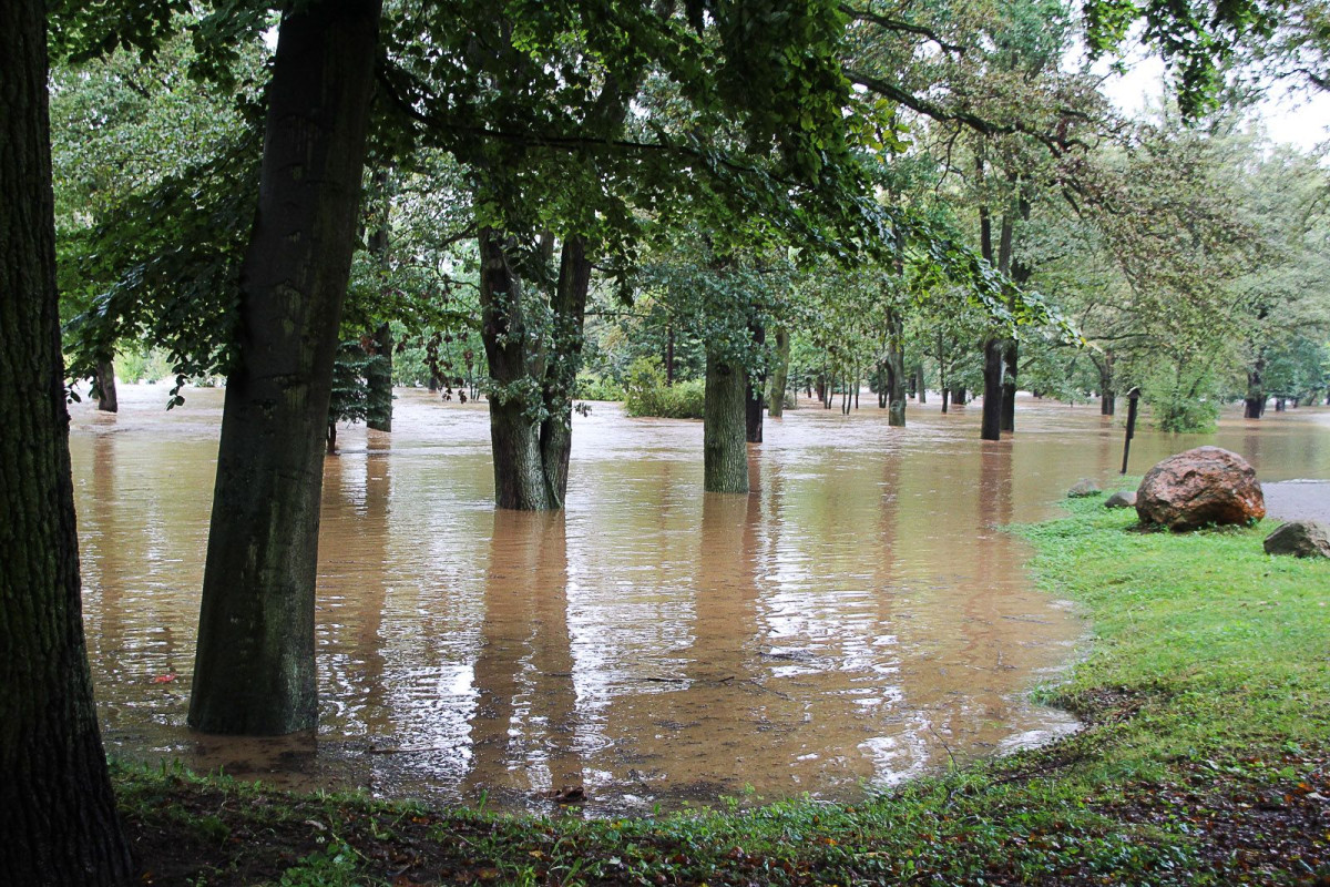 Zalany bulwar nad Bobrem
