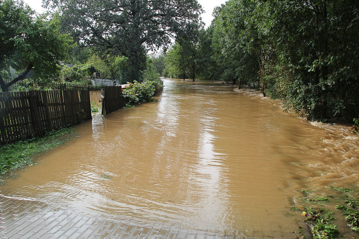 Zalany bulwar nad Bobrem