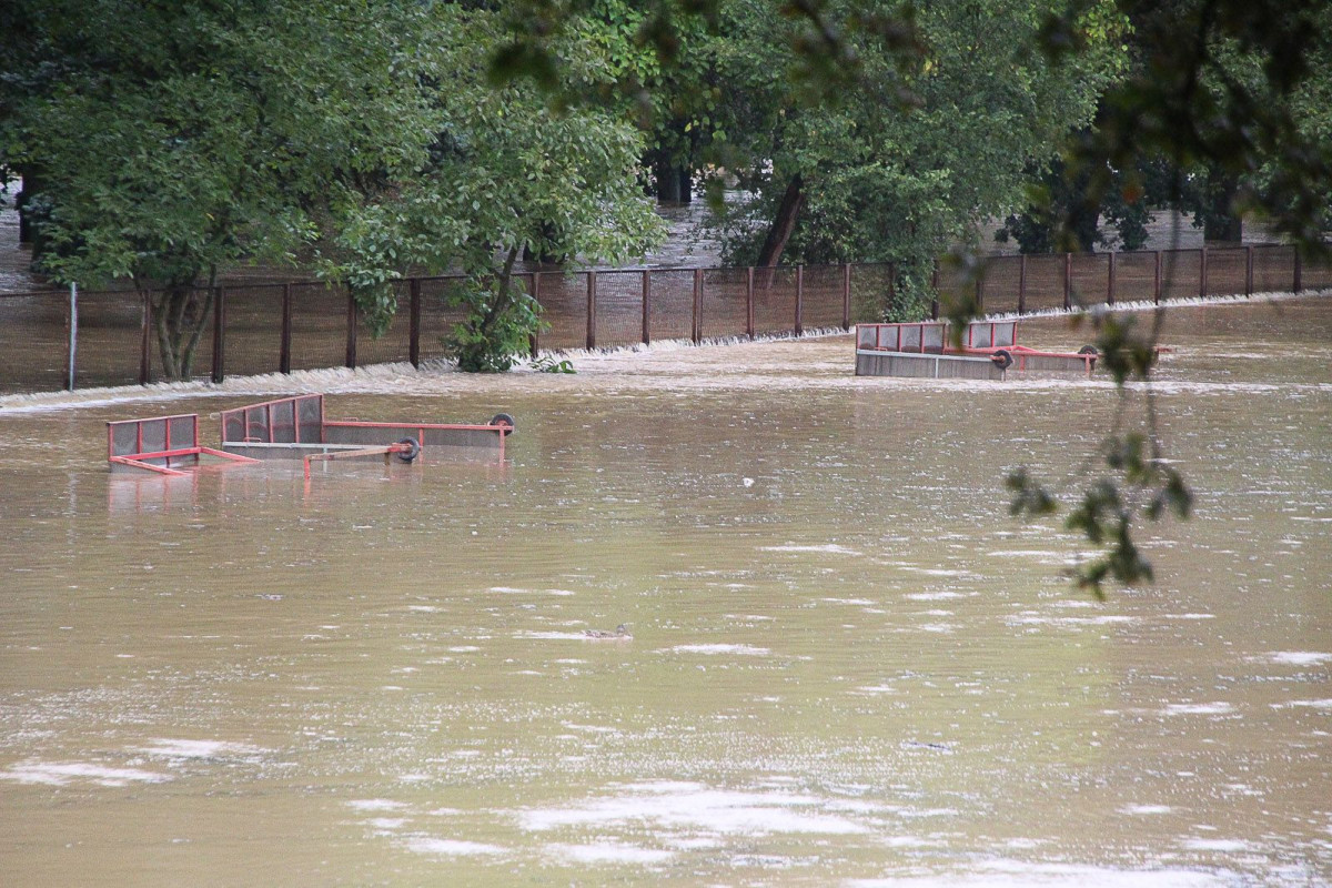 Zalany stadion przy Rajskiej