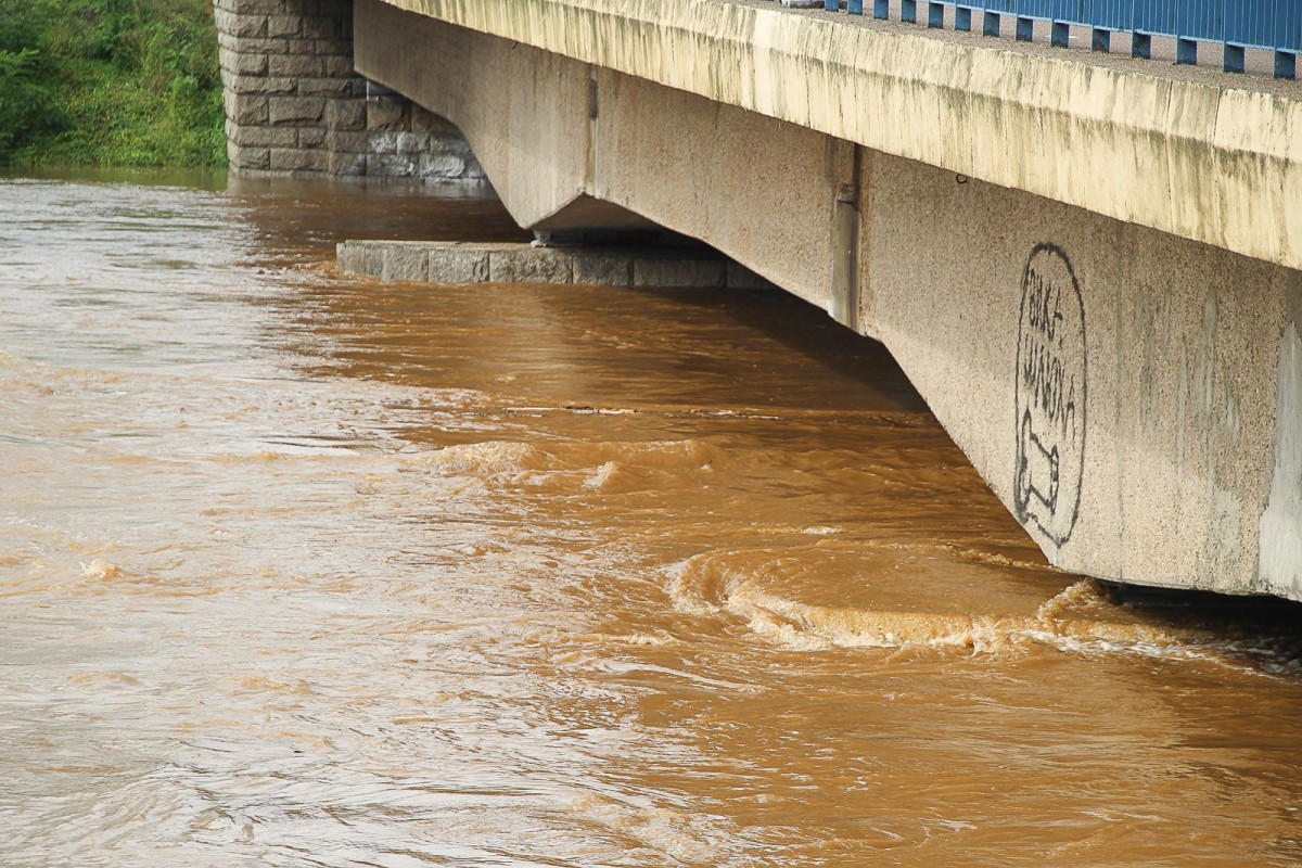 Zalane okolice wiaduktu i mostu przy Zgorzelekciej