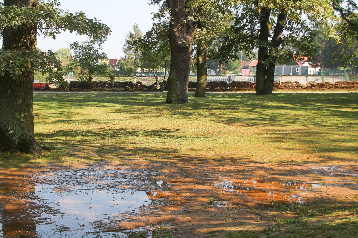 Bulwar nad Bobrem po powodzi. Bóbr wraca do swojego koryta