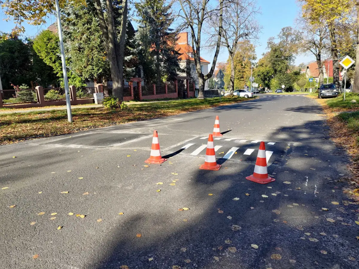 Próg zwalniający na alei Wojska Polskiego w Bolesławcu