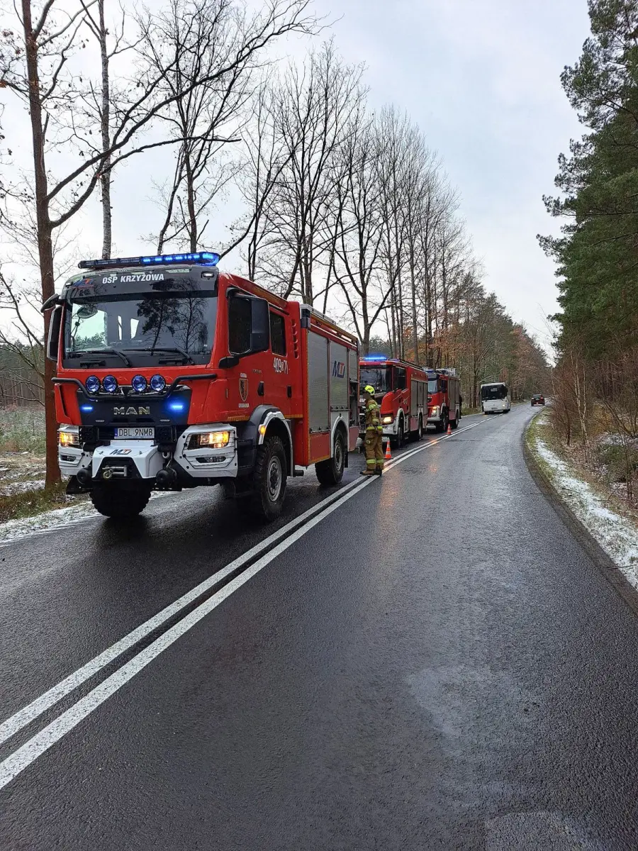 Wypadek między Krzyżową a Gromadką