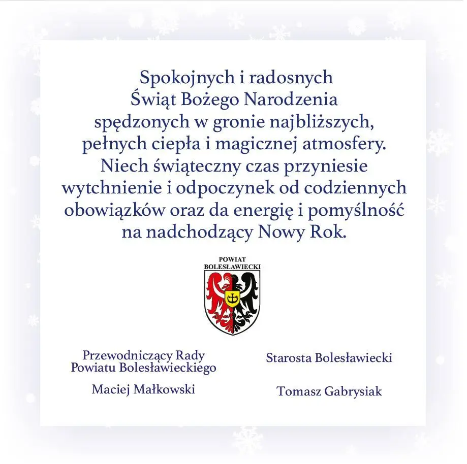 Życzenia od powiatu bolesławieckiego