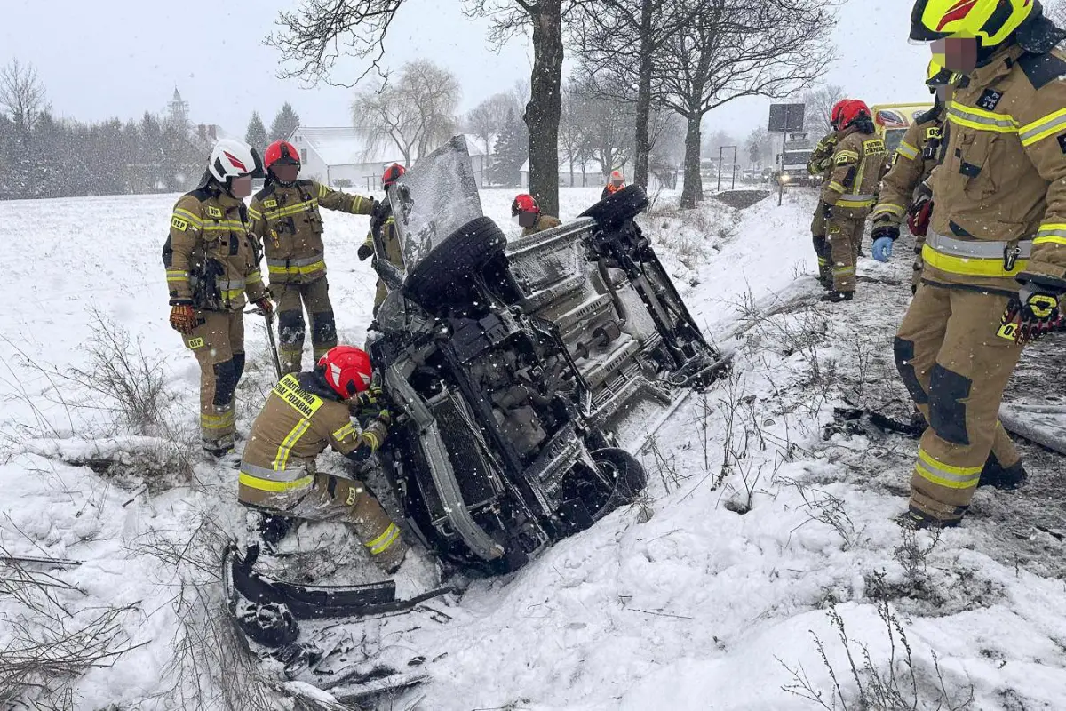 Wypadek na drodze krajowej