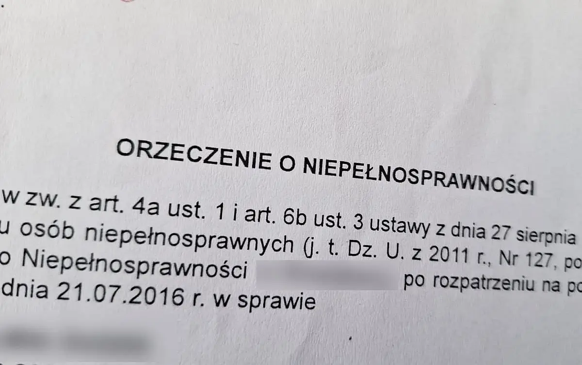 Druk orzeczenia o niepełnosprawności