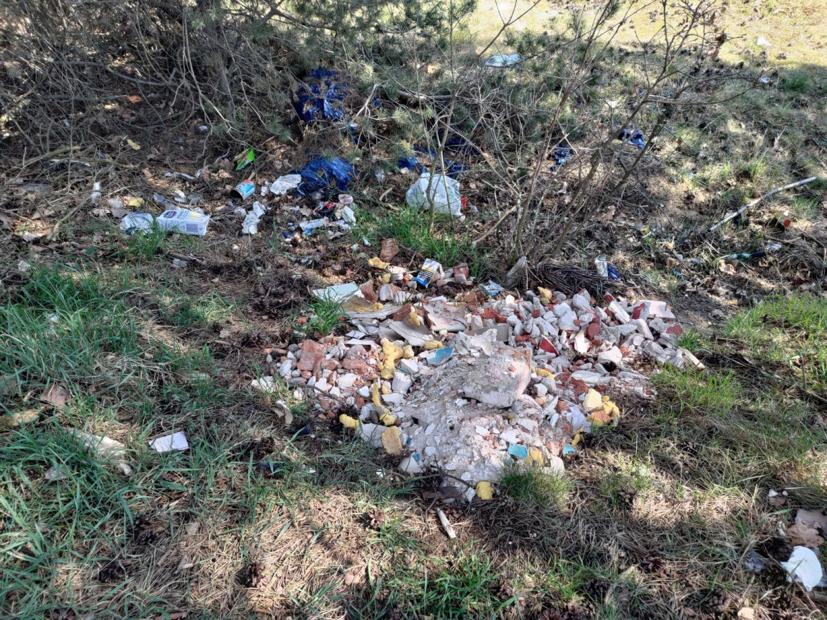 Zaśmiecona okolica Obwodnicy Bolesławca