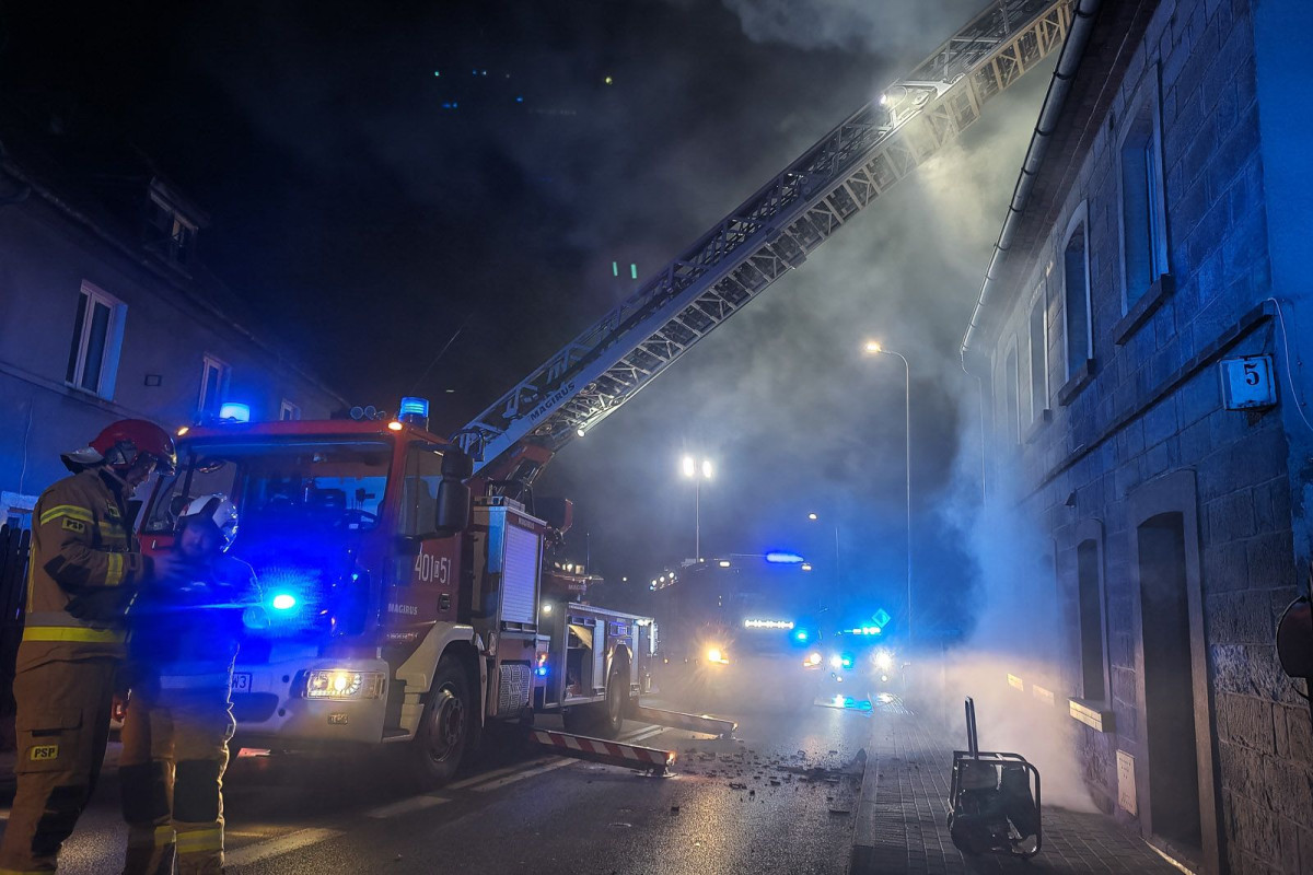 Pożar komina przy ul. Widok w Bolesławcu